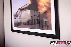 Small titted hot brunette hairy handjob in a hotel room