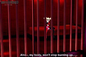 Classic blowjob of Harley Quinn in a cosplay setting