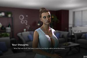 This hot video game scene sees redheades get down on a big dick