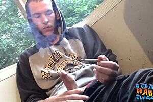 Gay man gets off in public