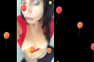 A sexually charged Fat Latina Paris insertion uses a dildo in dirty bathroom