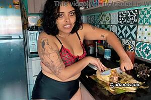 This comic hotel vlog features Gorda Juliana Costa getting her fat ass pounded