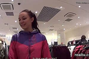 A public ass gets pounded by European beauty