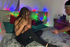 Big tits ebony teen takes big dick for taboo scene