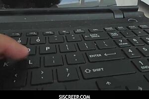 Stepbrother and stepsister have alive sex on the couch
