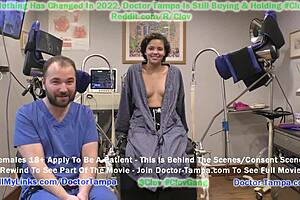 Black curly headed doctor makes patient climax in Tampa gynecologist test
