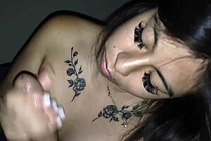Very sexy Latina maid gives a point of view blowjob and gets a face fuck