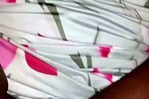 Young black woman home alone teased and revealed her huge breast