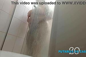 Frat dude sucks cock and takes anal in the shower