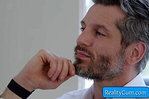 Humiliated wife Aila Donovan f*cks with a large d**** in her husband’s presence