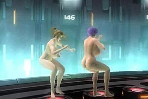 Hentai toon with large boos in intense fight