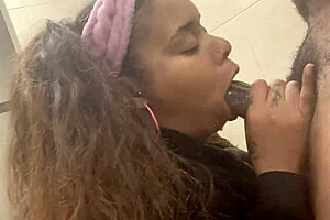 Watch as a black man with a cockstand record himself sucking dick in the bathroom like he is some kind of pervert