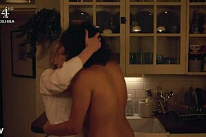 Maxine Peake and Desiree Akhavan sharing a love scene in The Bisexual – Season 1 Episode 5