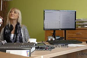 White euro slut gets her pussy pinched and banged on the table at the workplace