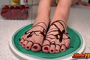 Frog and milk bath in a compilation of shoe dangle and sucking