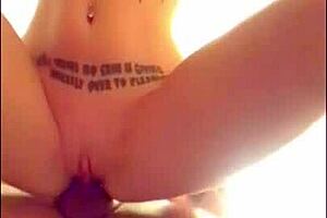 Busty babe gets fucked in a doggy style and point of view