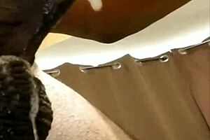 Shaved pussy latina receives fuck in her teeth following her deepthroat on a big black cock