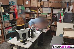 Large breasted punishment for erect teen at workplace