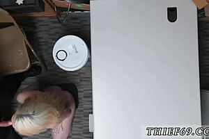 Teen blonde gets caught by fake cop
