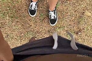 19-year-old skinny Candie gets her ass stretched by a big black cock
