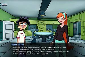 Danny Phantom rescues Paulina Sanchez in a Hentai game