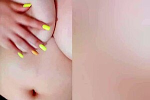 Young teen self sexually stimulating her natural small tits in the morning
