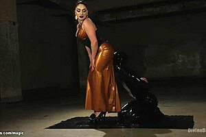 Pussy worship femdom anal sex scenario with a guy suspended that involves bondage and spanking