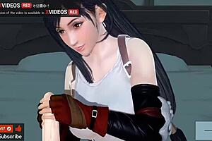 Uncensored Japanese hentai anime of tifa sexy blowjob and finishing with cream on her crop boyfriend