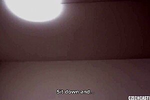 Young naked chick sucks cock before getting POV butt fuck on a white couch