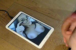 He paid tribute to hot brunette slut's special request for big cumshot