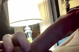 Sex with a huge monster cock while stroking with an accompanied ball squeeze