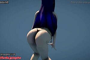 libcurl downloads mmd animation of bikini cladded beauty along with full voluptuous assets