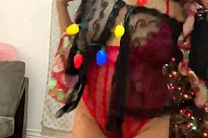 ← Anna Maria looking hot in her sensitive holiday lingerie and big bust