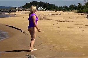 Wet swimsuit at the beach stepmom with big tits and ass