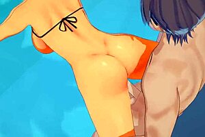 Animated encounter: The sensualication of the pool side meeting that Houne Ryofu enjoyed