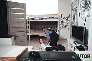 Amateur Redhead Tutor Tempted By Sexy Young Man