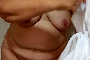 One morbidly obese middle-aged woman and another slightly less fat also end up alone in a hotel bathroom