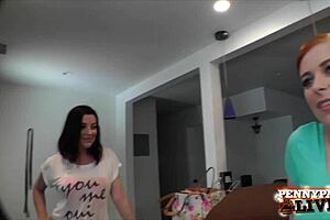 Three hot and beautiful girls share a man with a big dick in this hottest threesome video
