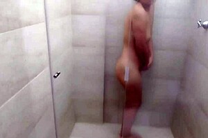This pov view shows milf giving a blowjob and getting analed in the shower