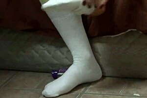 Amateur sluts put their feet on the table and fuck in an adult movie scene