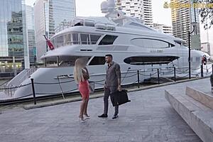 A sultry European blonde has sex with a complete stranger for as much cash as she could dream of