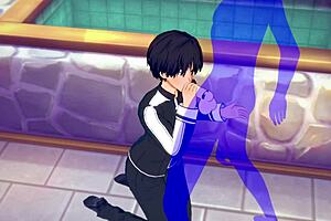 Cartoon gay porn: Kirito creampies with a breakdown, and fairly often, in his journey