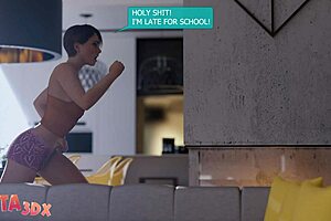 Young blonde futa is dominated by mistress teacher with oral skills and big cock