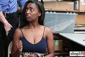 Boob Cam Hidden video of a black teen providing a policeman with a handjob