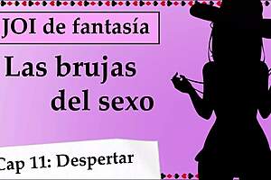 Sex witches that are European have their anuses penetrated in both ends in this spanish audio anime