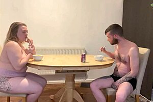 Blonde girlfriend and friend can afford to be risqué even while eating breakfast