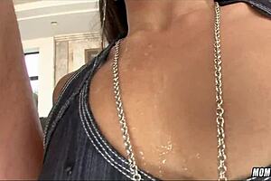 Sexually motivated content – A rather experienced Asian lady with large natural boobs pleasures a man’s dick in a very unprofessional manner: a blowjob