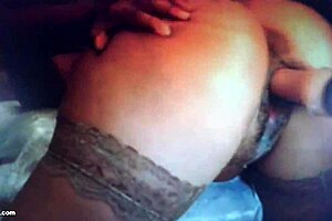 Super hot Milf’s ass shakes as she is riding the fucking machine