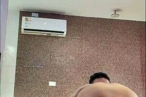 She has a reverse cowgirl ride and she gives a blowjob in a room audition