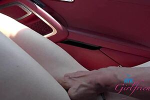 Car sex with Mazy Myers with blowjob and pussy tease